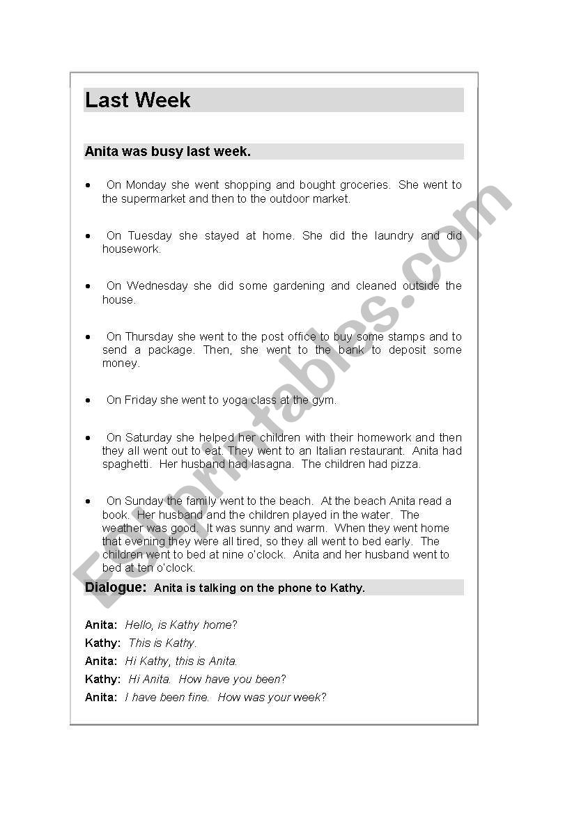 Past Tense Lesson worksheet