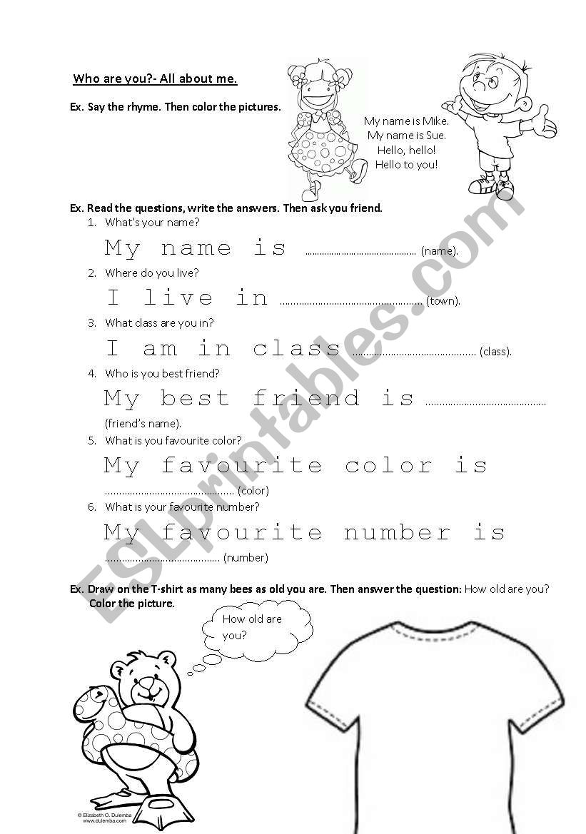 Presentation worksheet