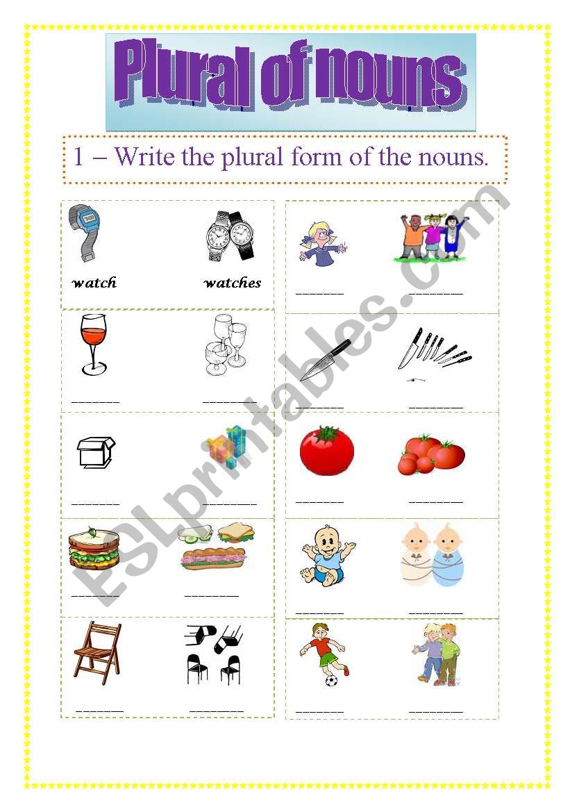 plural of nouns worksheet