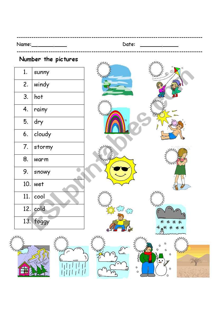 weather worksheet