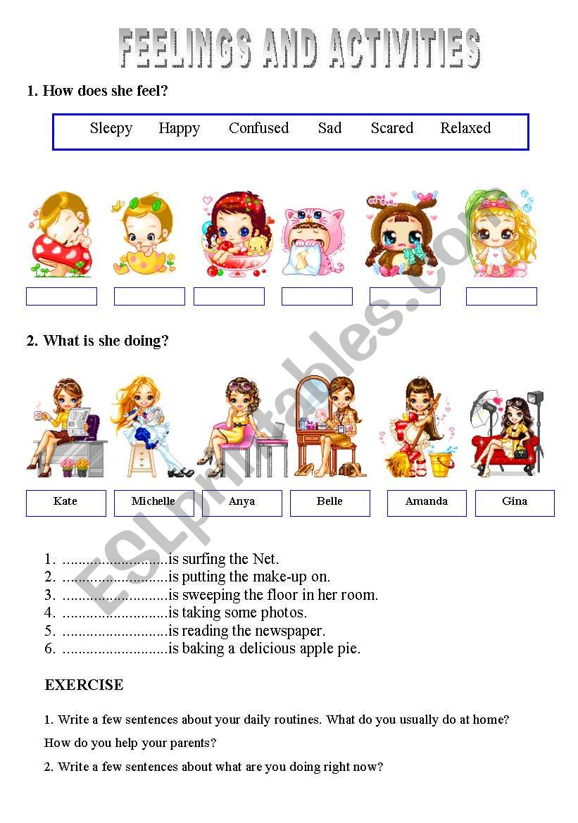 Feelings and Acivities - for the beginners Present Simple & Present Continuous