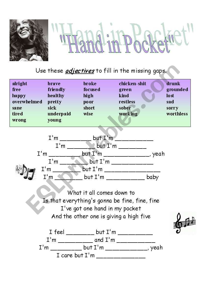 Hand in Pocket worksheet