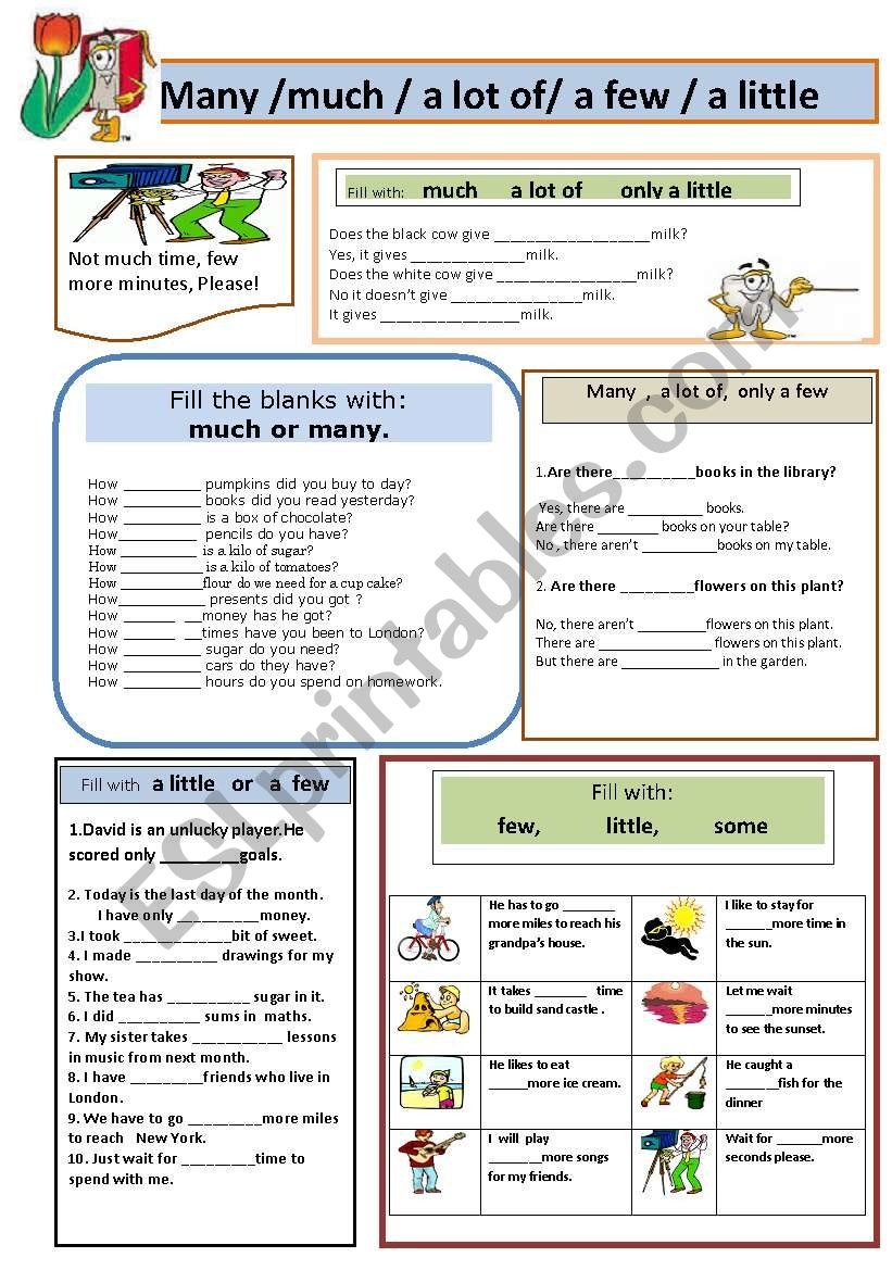 many or much worksheet many or much worksheet
