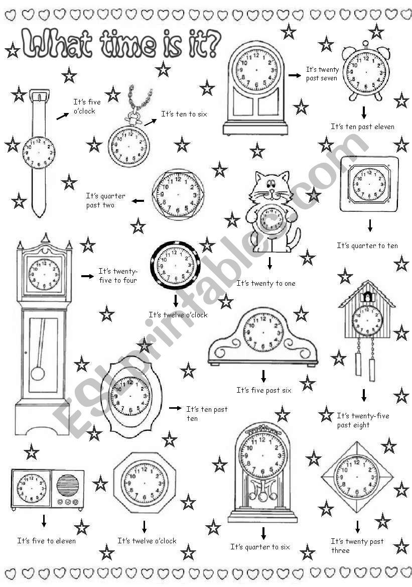 what time is it?  worksheet