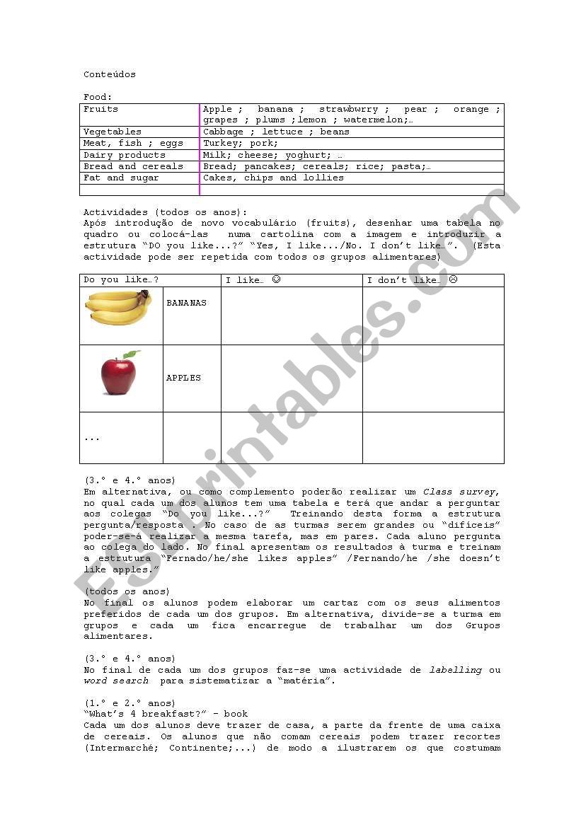 Fruits worksheet