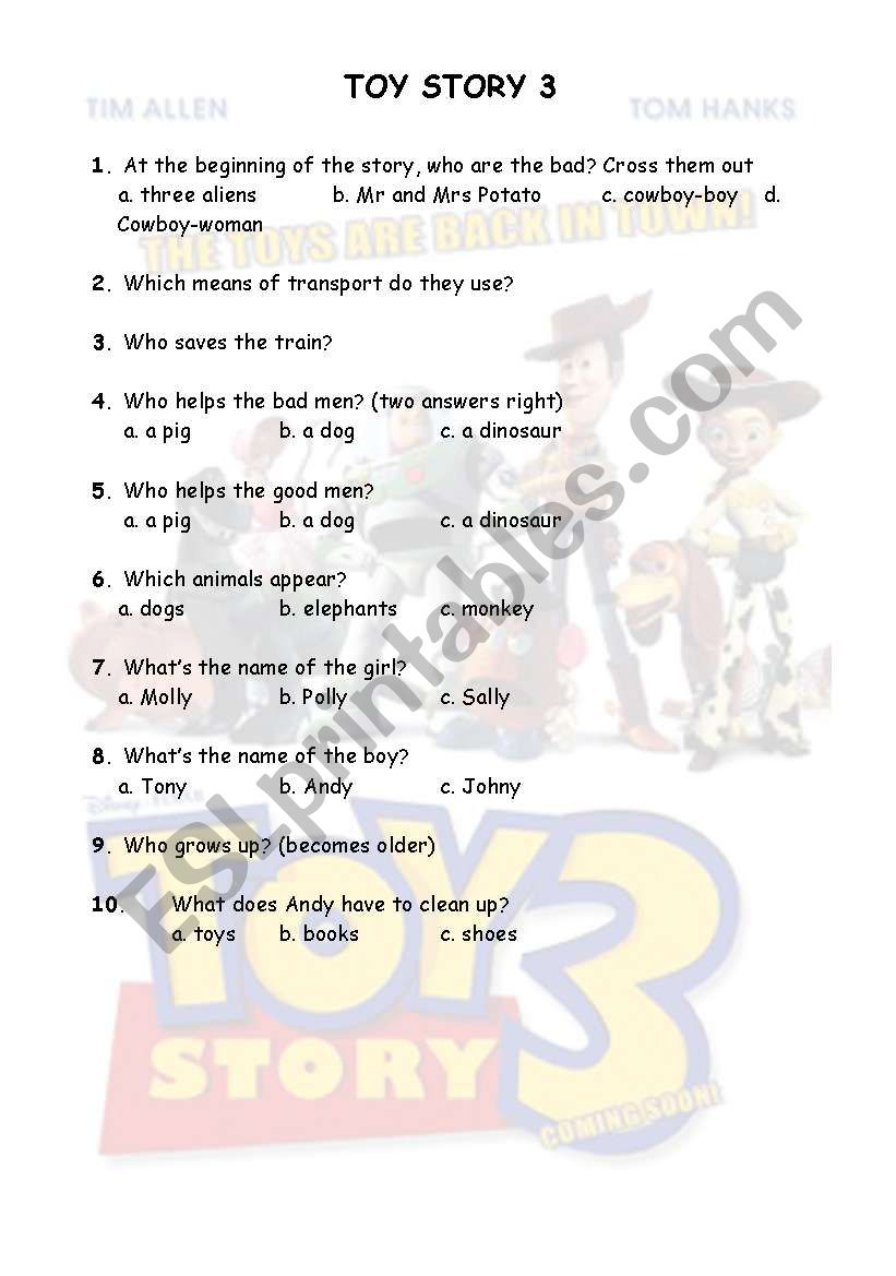 TOY STORY 3 worksheet