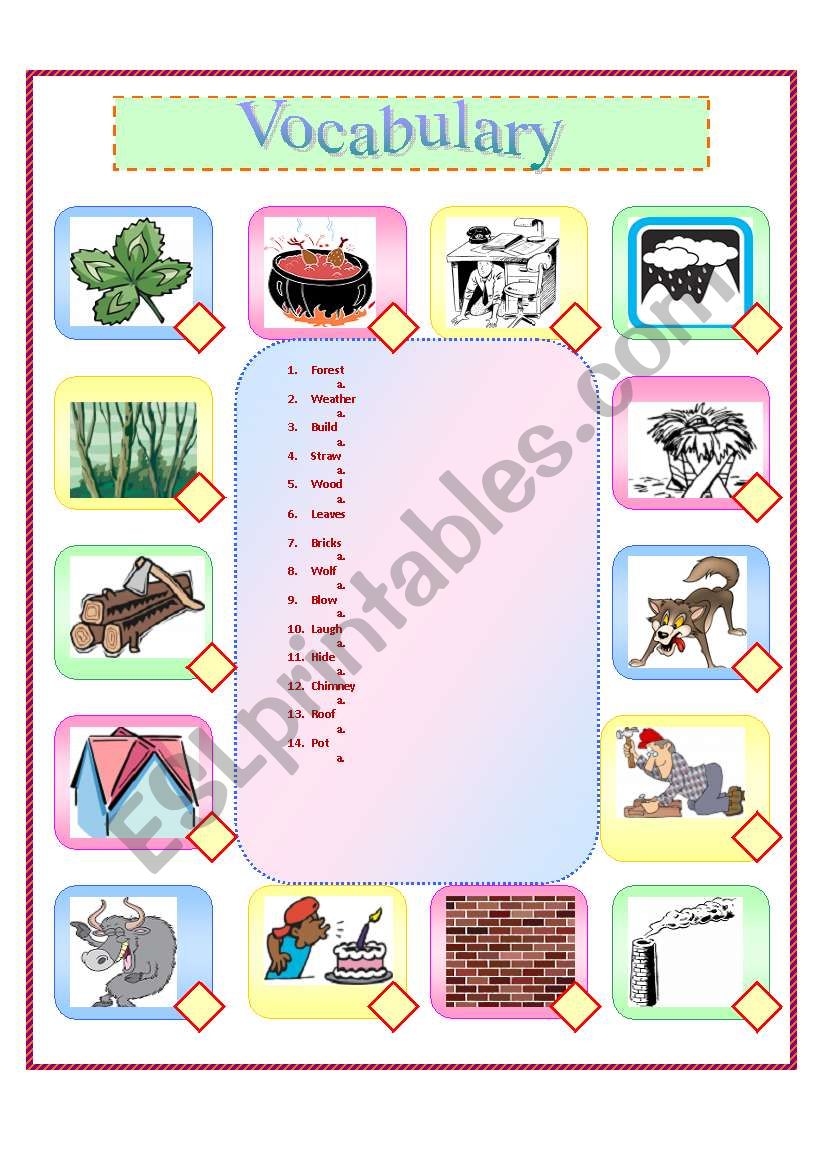 Three Little Pigs worksheet