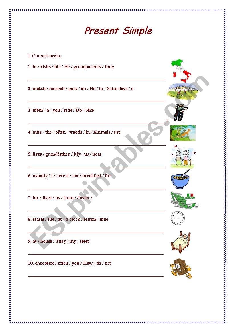 Present Simple  worksheet