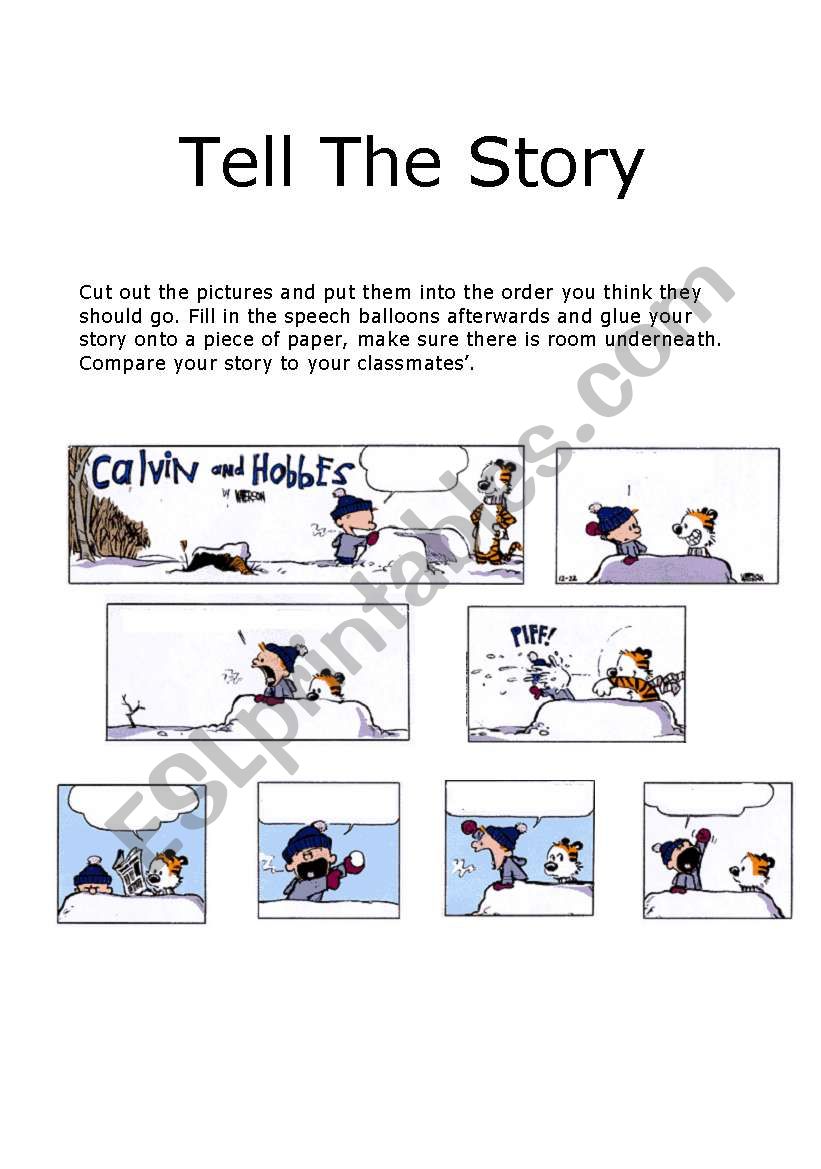 tell the story worksheet