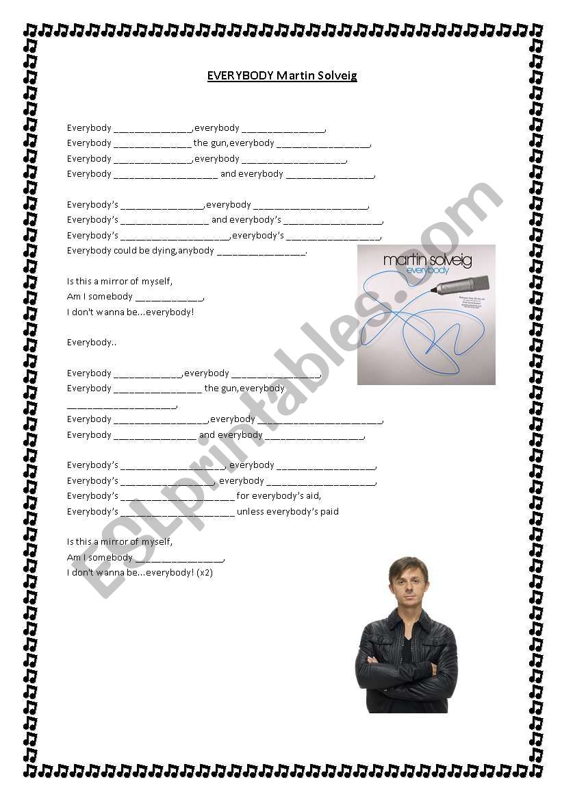 Everybody Martin Solveig worksheet