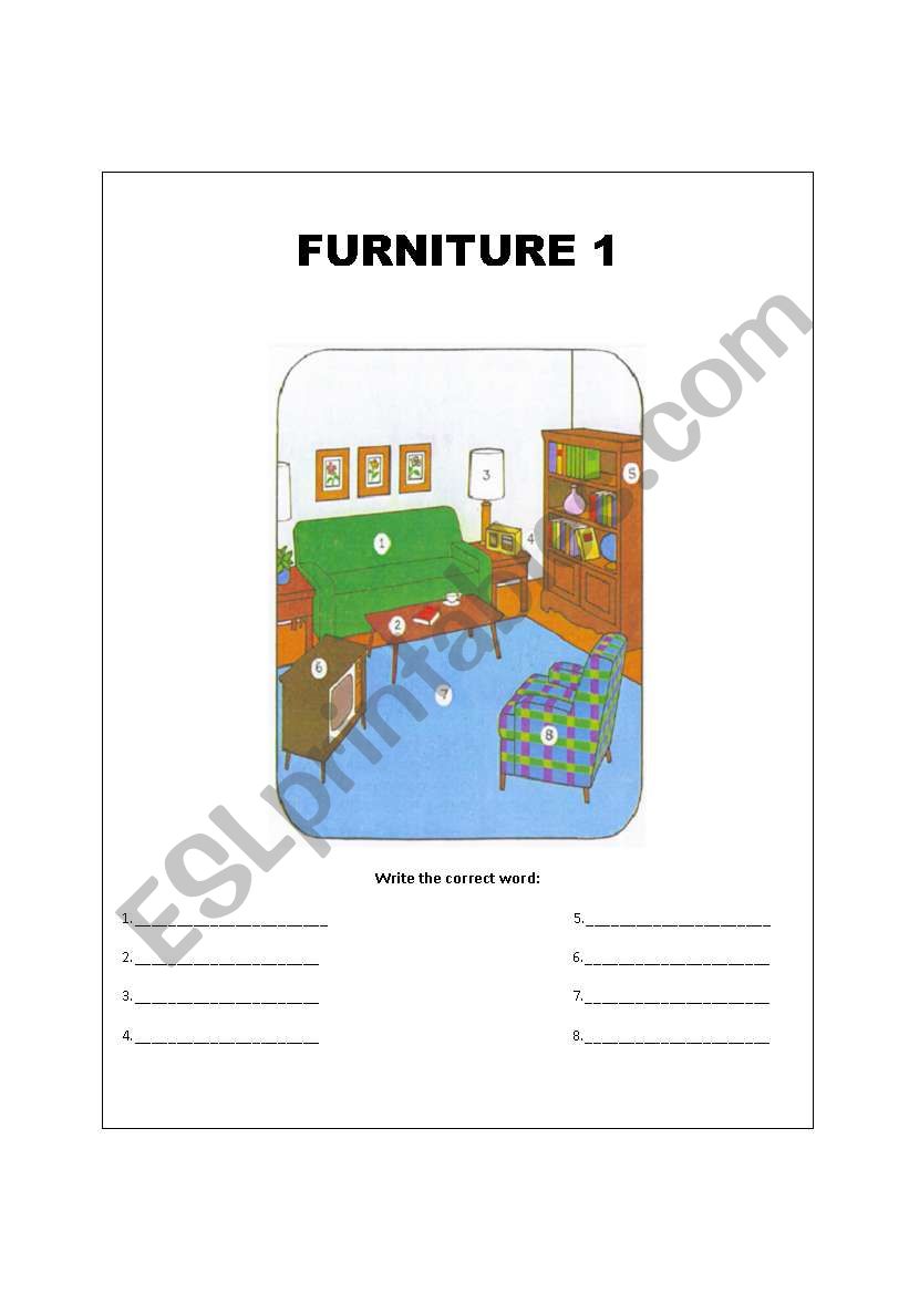 Furniture Vocabulary Practice worksheet