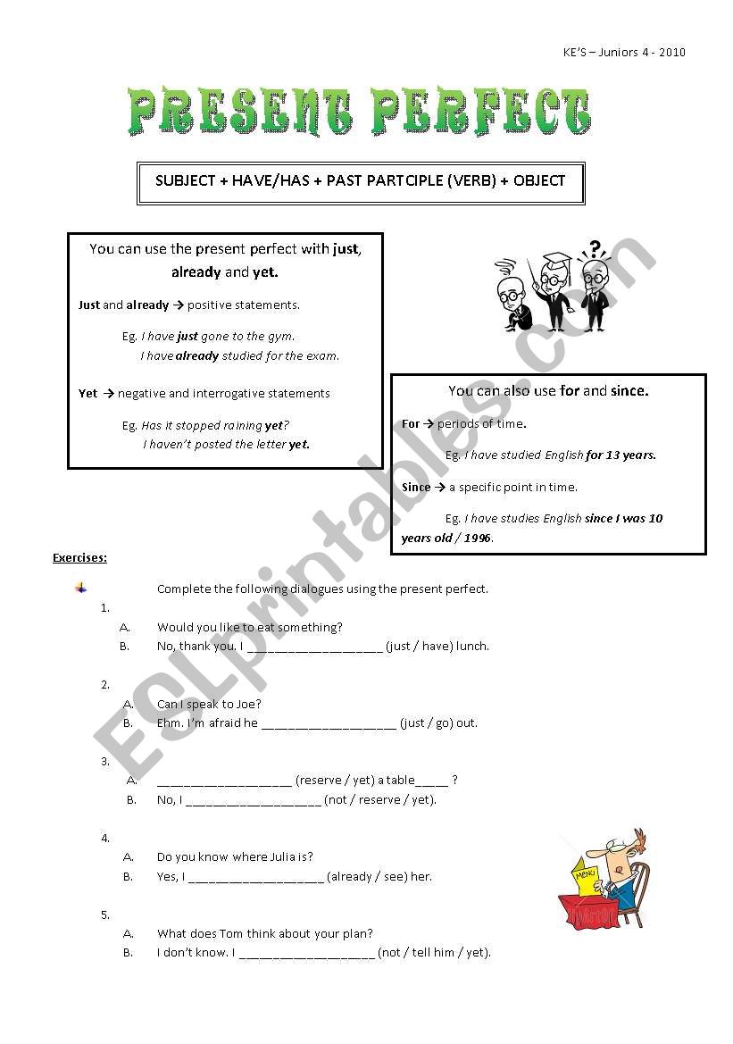 Present Perfect worksheet