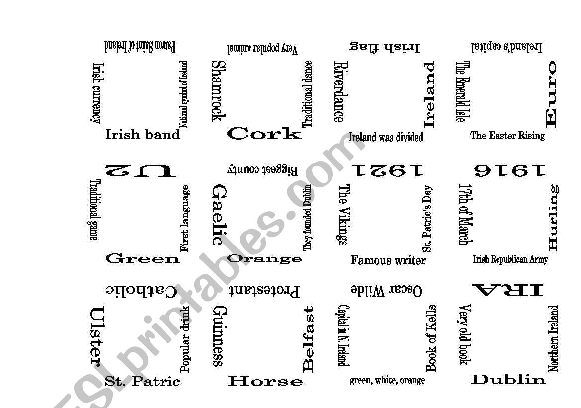 Puzzle, Ireland worksheet