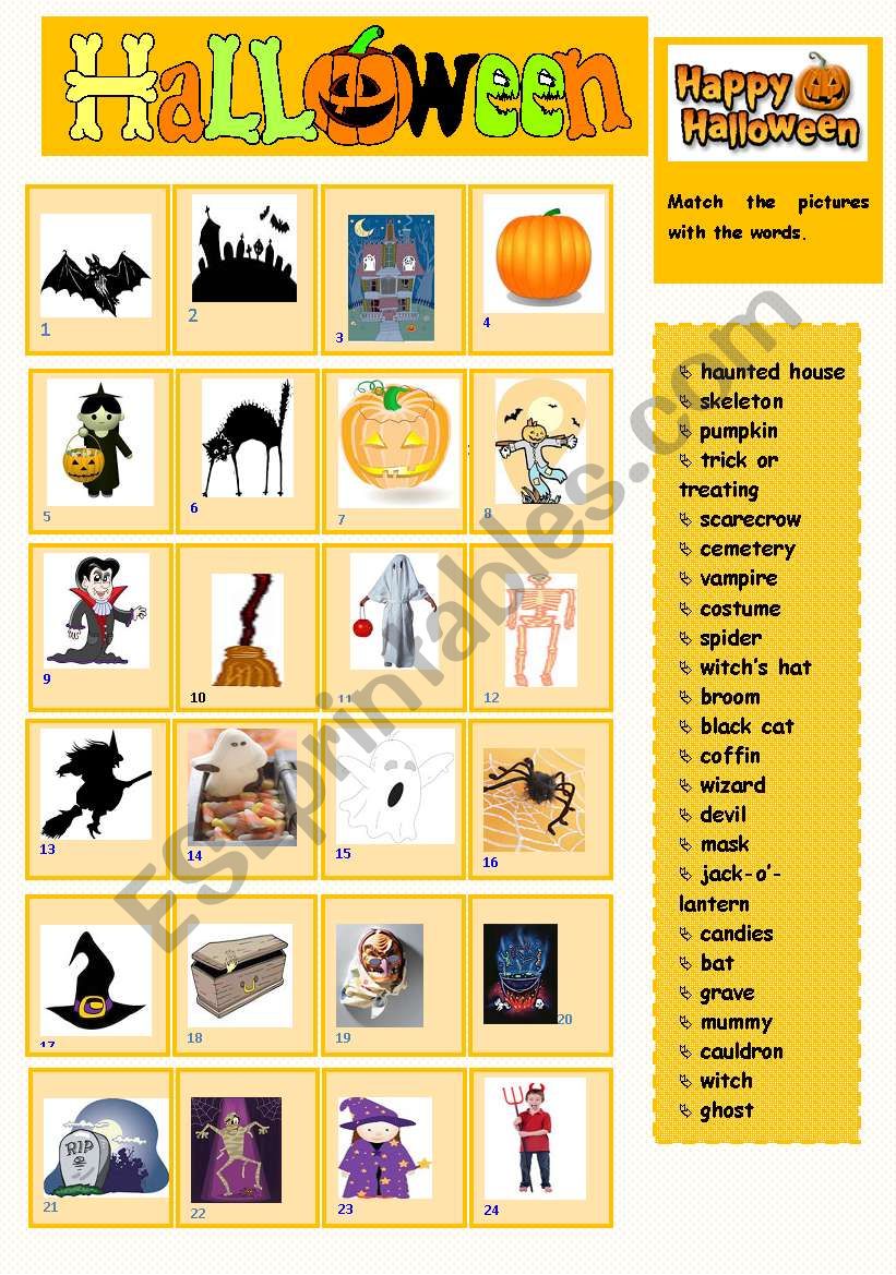 Halloween  worksheet