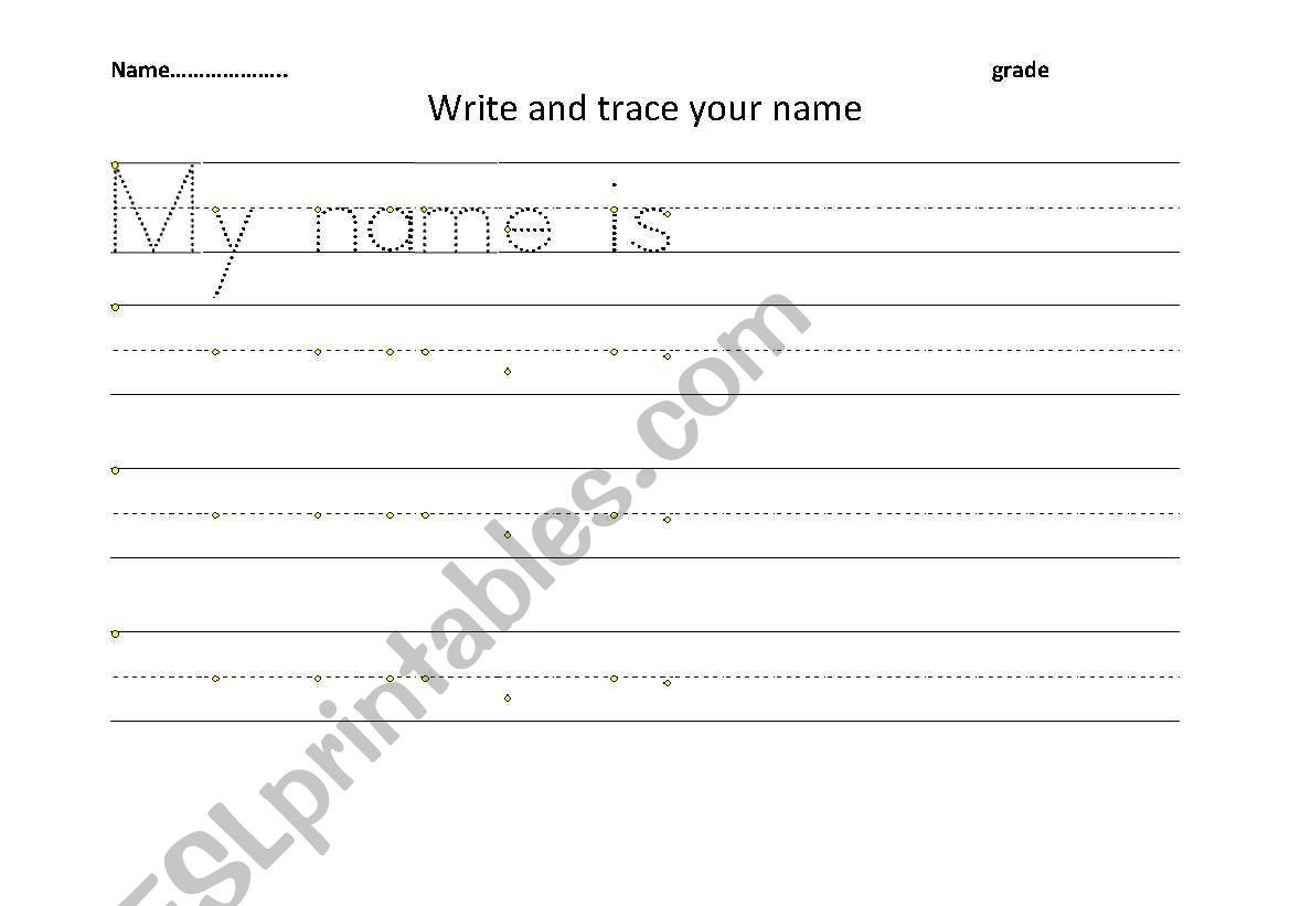 trace and write your name worksheet