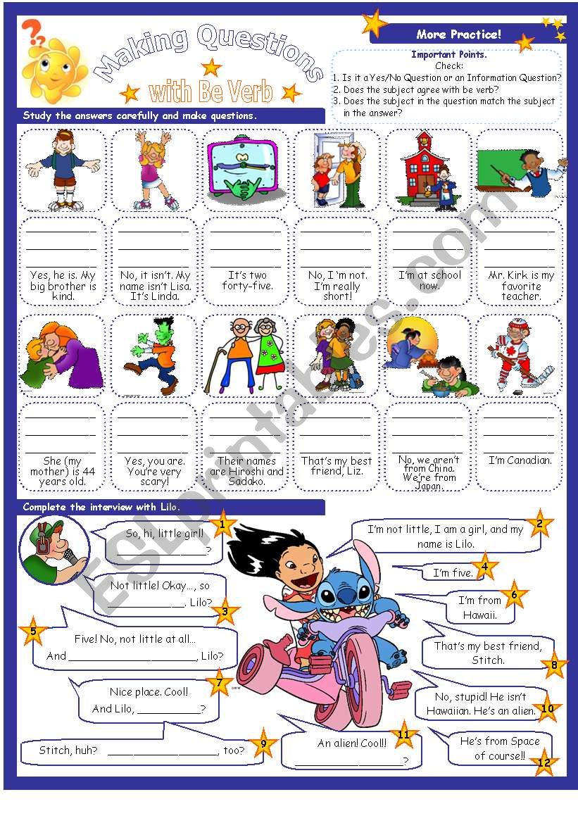 Making Open & Closed Questions with Be Verb Simple Present Part 2