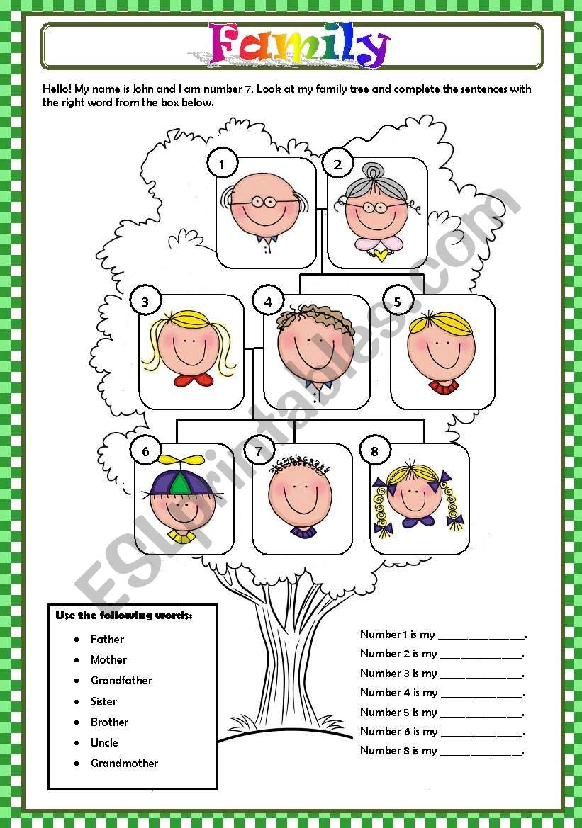 FAMILY worksheet