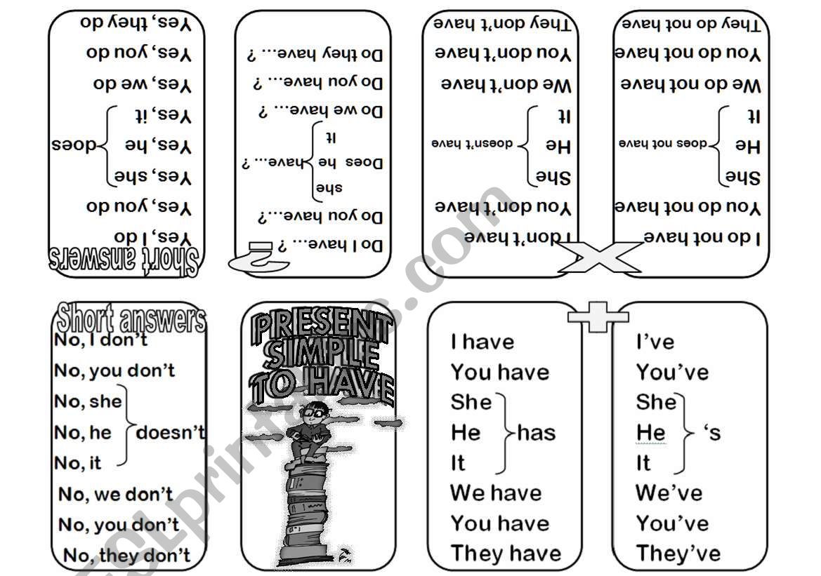 Verb To HAVE minibook worksheet