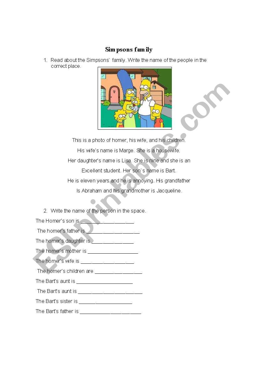 possesives worksheet