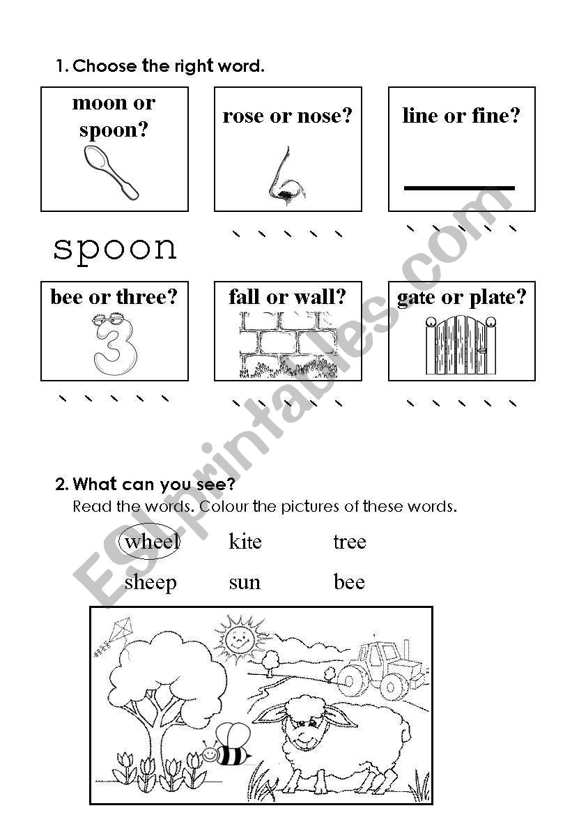 Choose the right word worksheet