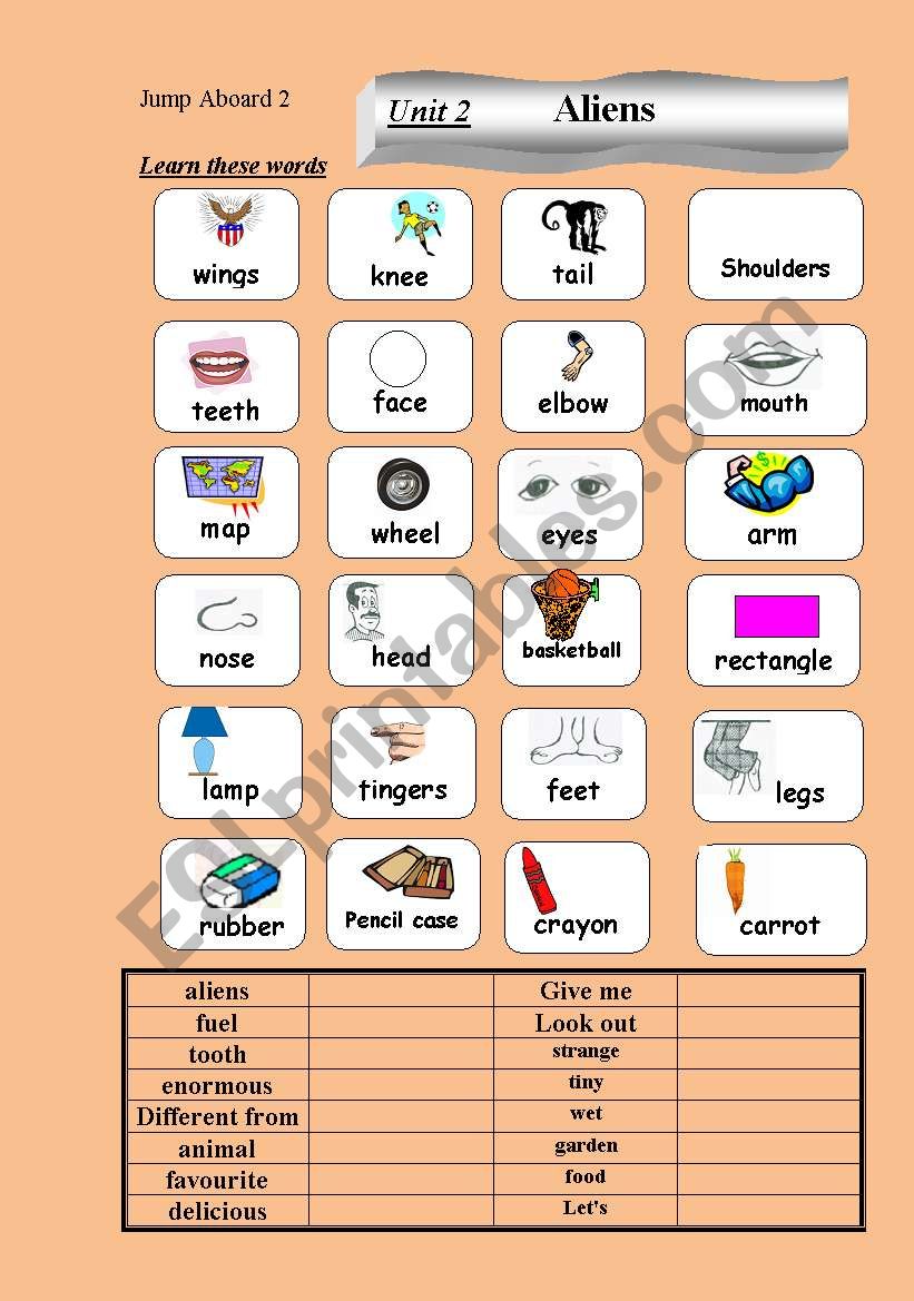            Aliens worksheet