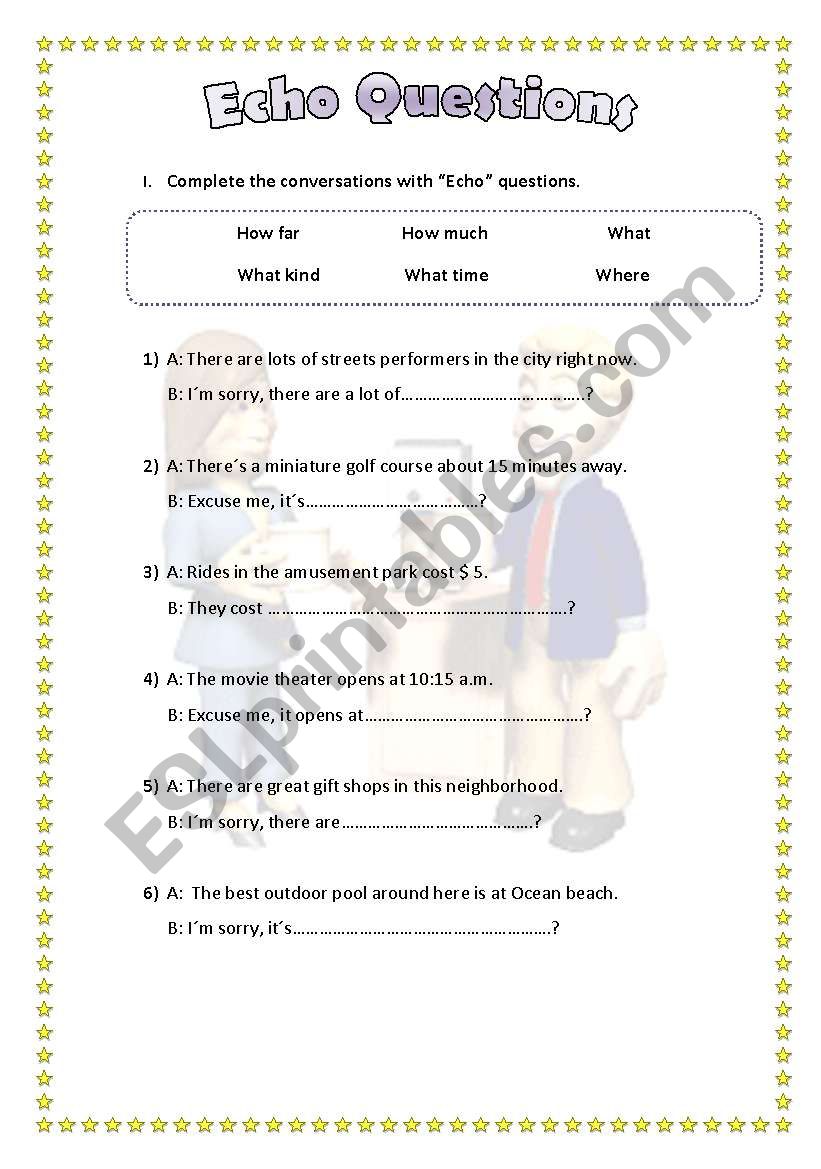 Echo Questions worksheet