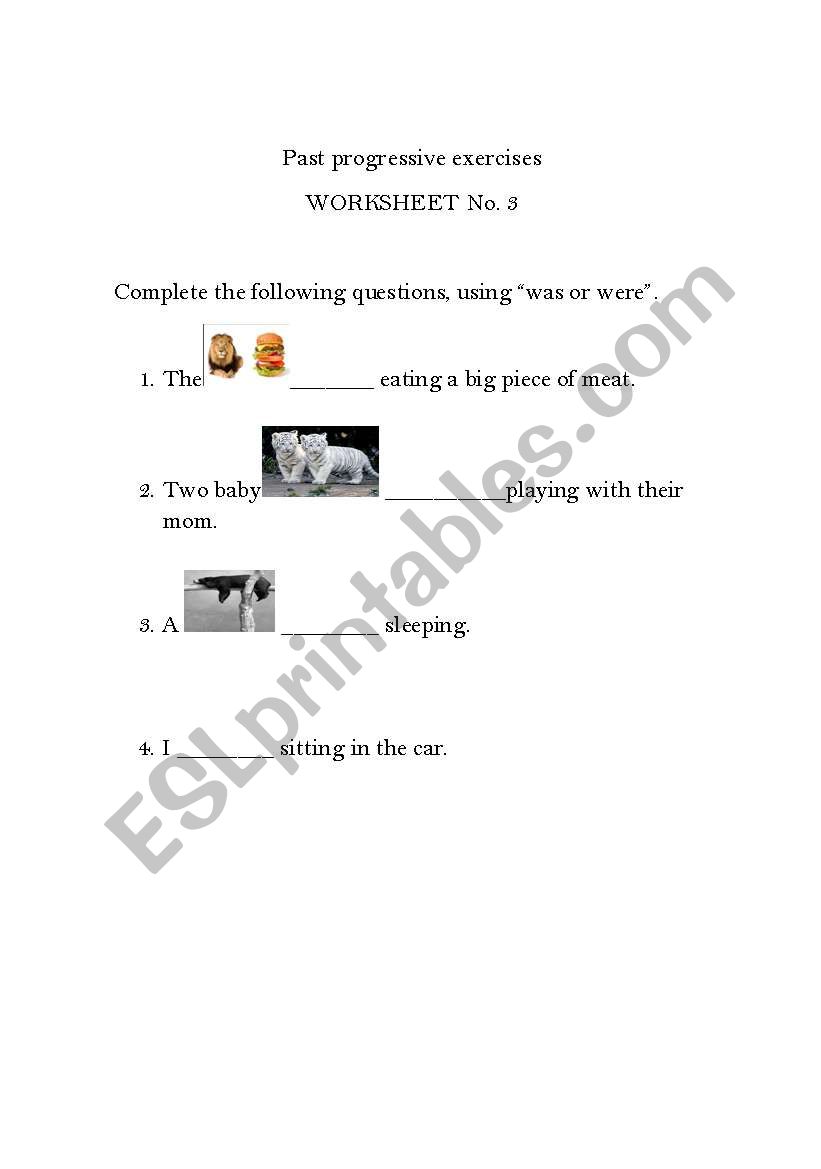 past progressive worksheet