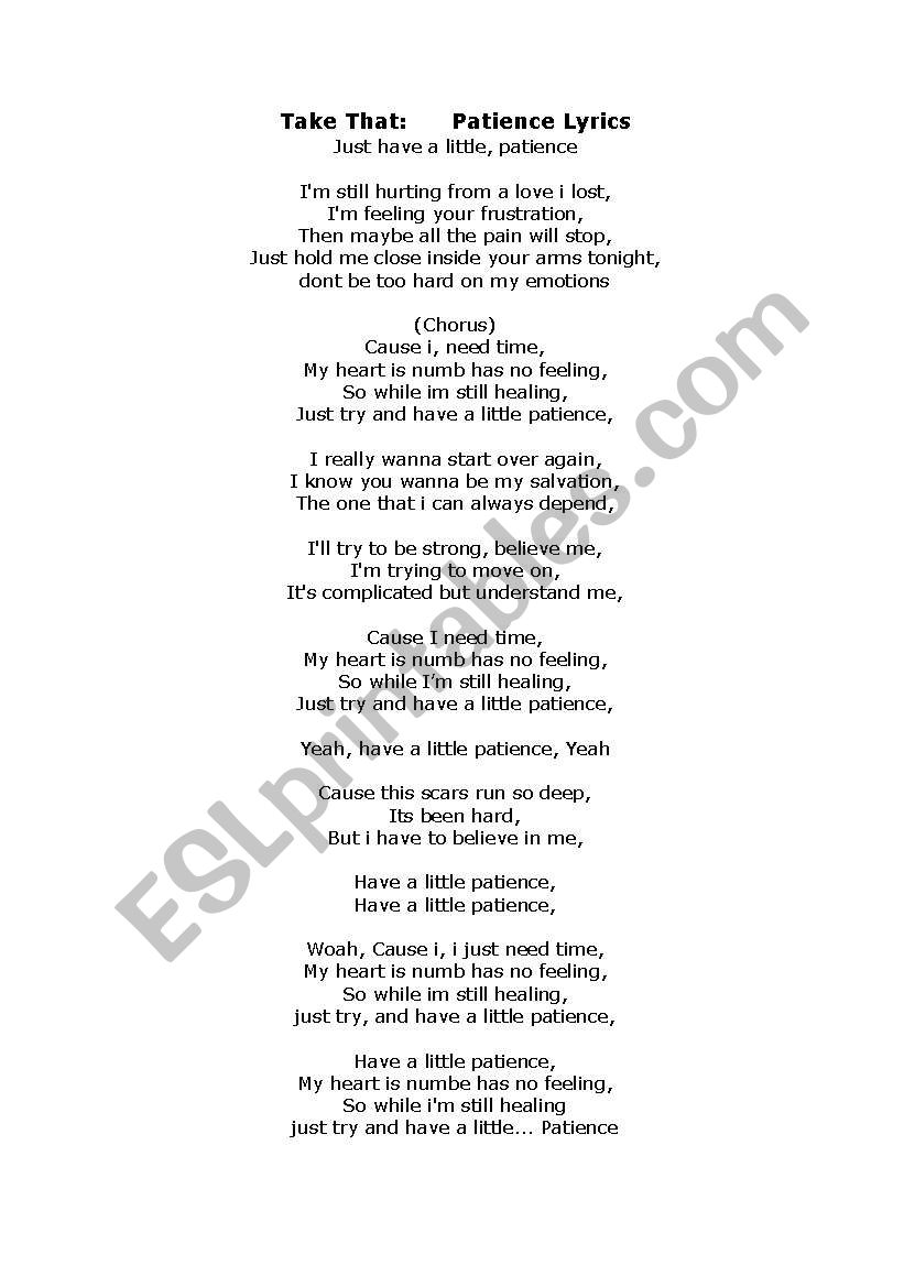 Patience Lyrics - Follow Lyrics