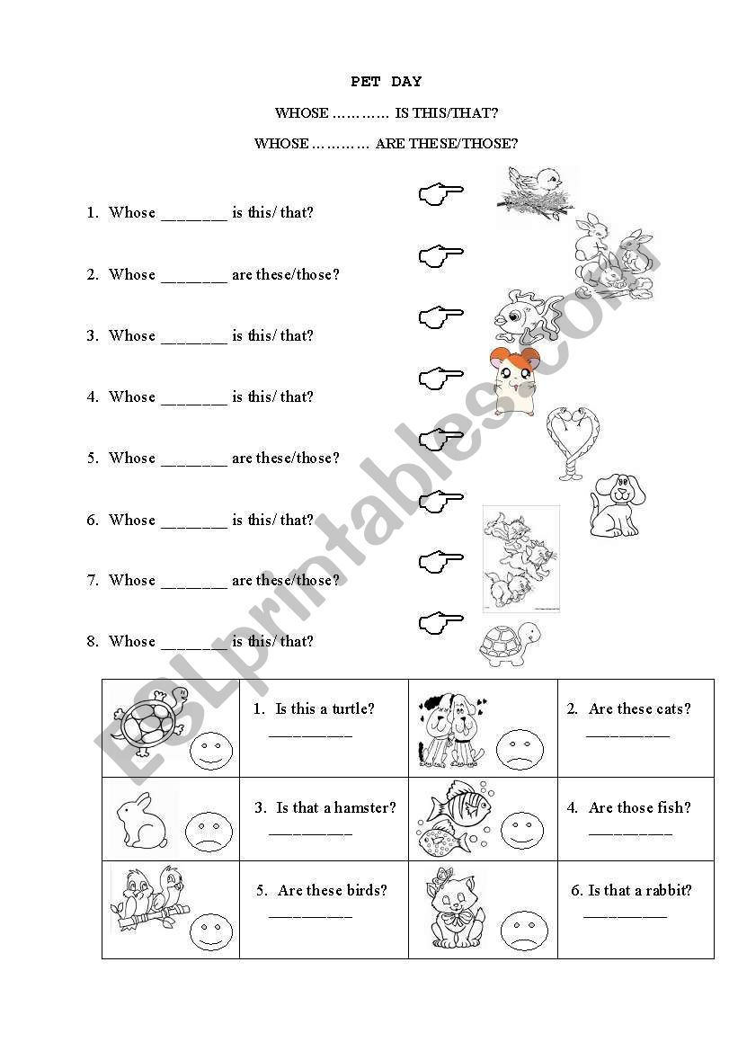 Pets Day worksheet