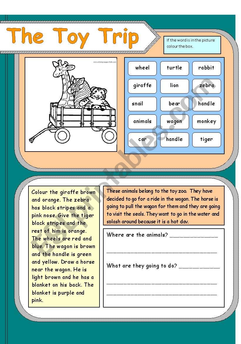 The Toy Trip worksheet