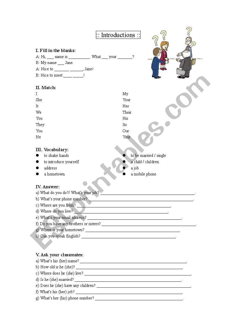 Introductions- Basic worksheet