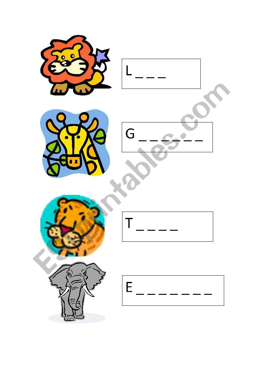animals in the zoo worksheet