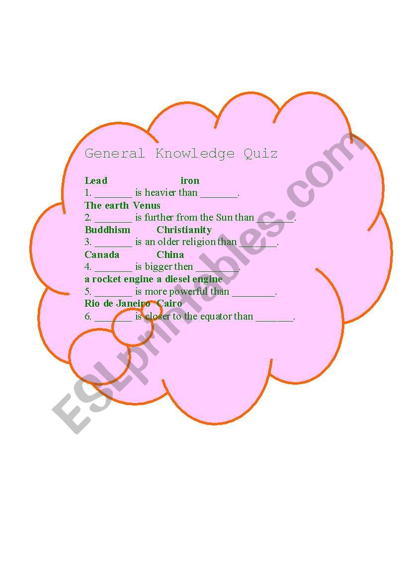 superlative - comparative worksheet