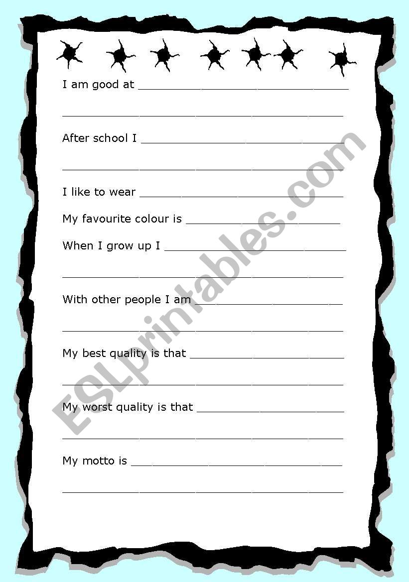My First Cv Finish The Sentences For Beginner Writers Easy To