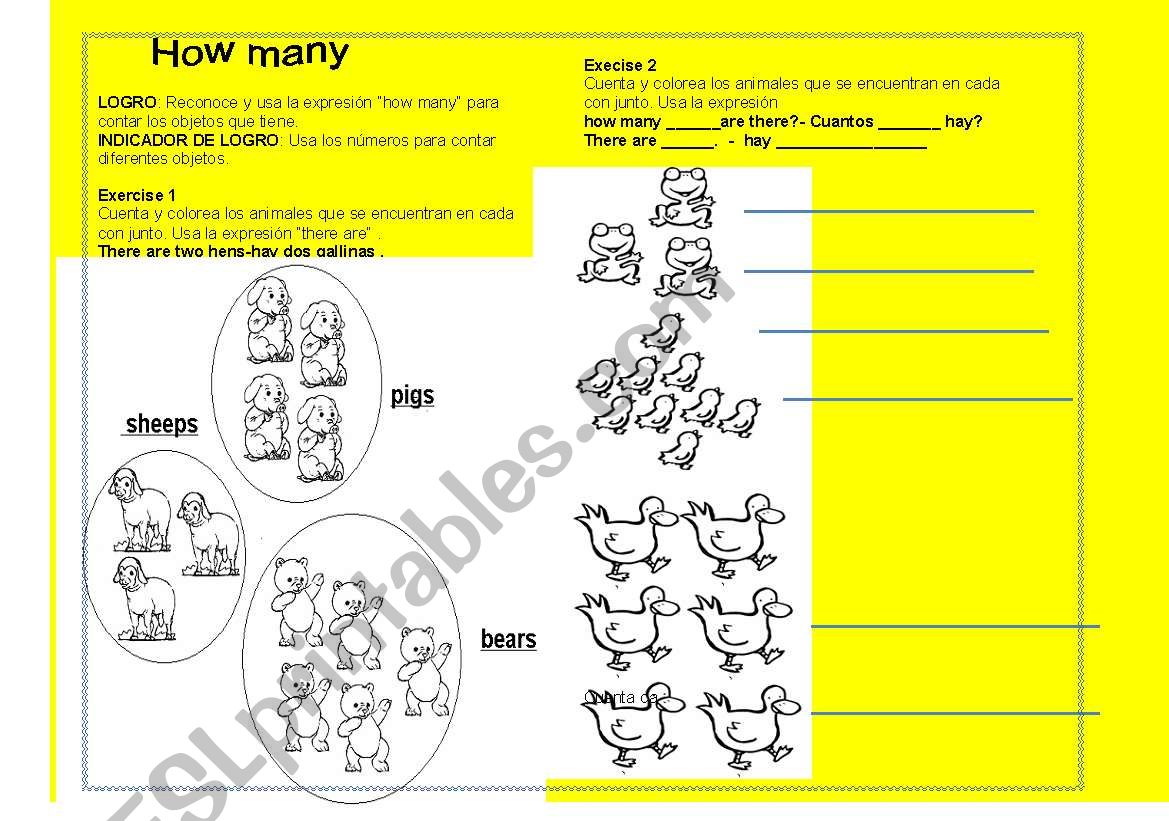 COUNTABLES worksheet