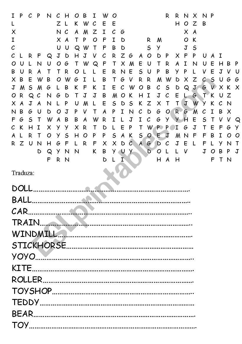 TOYS worksheet