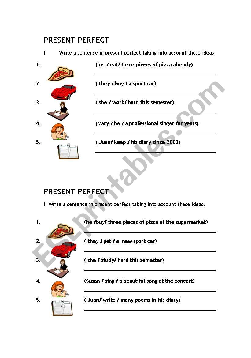 Present Perfect  worksheet