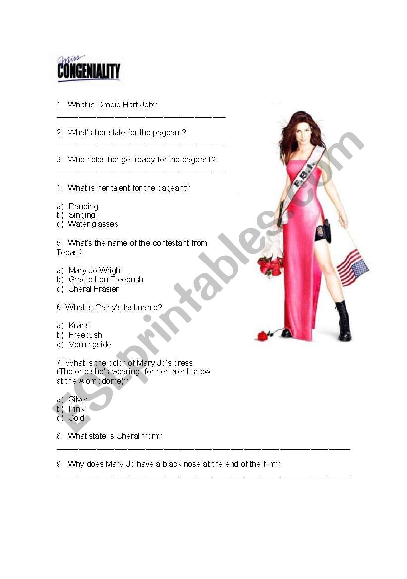 Miss Congeniality - Movie Quiz