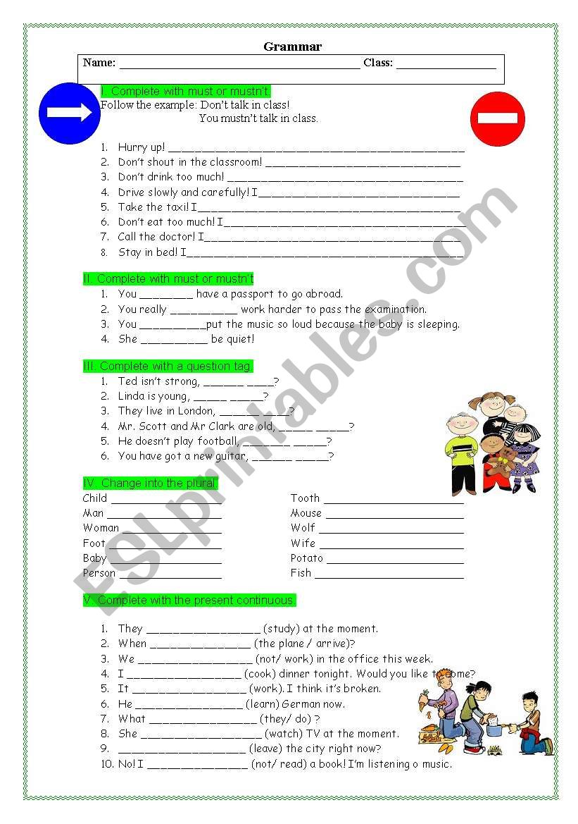 Grammar  worksheet