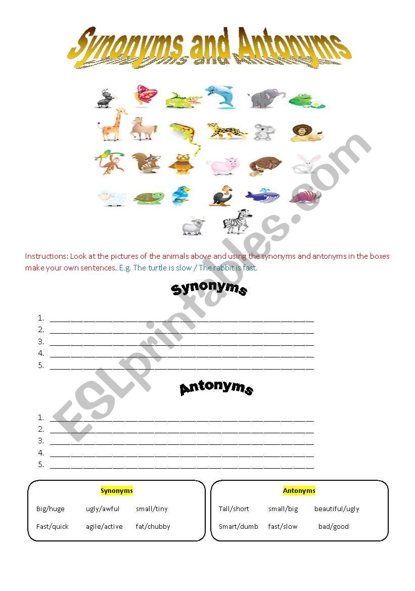 SYNONYMS AND ANTONYMS FOR KIDS!