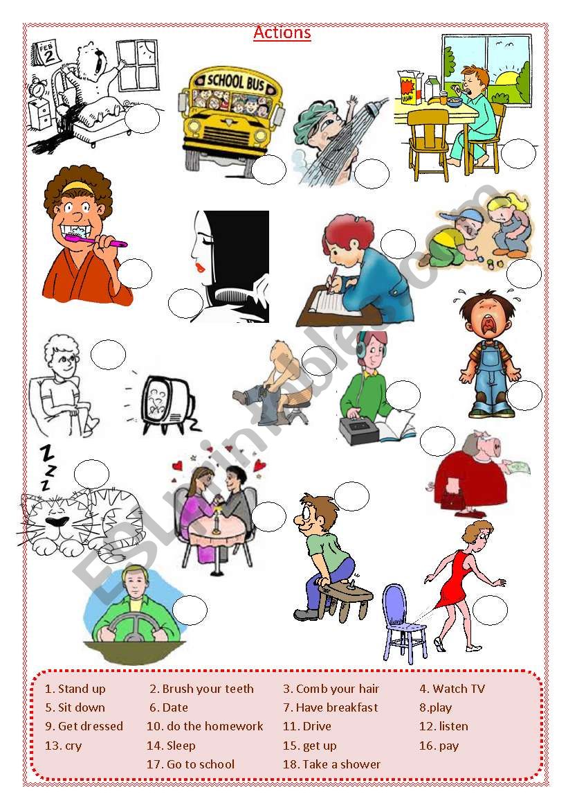 actions-verbs-matching-esl-worksheet-by-gisele-santos