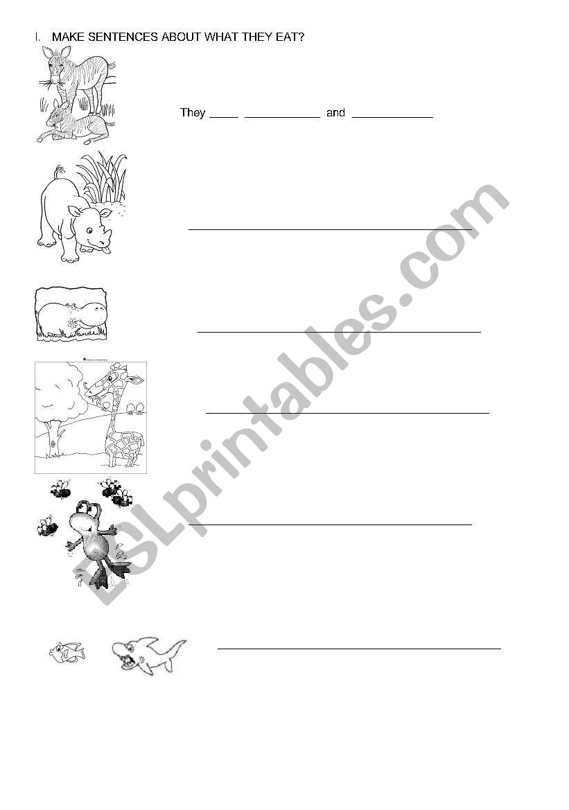 animals and food 2 worksheet