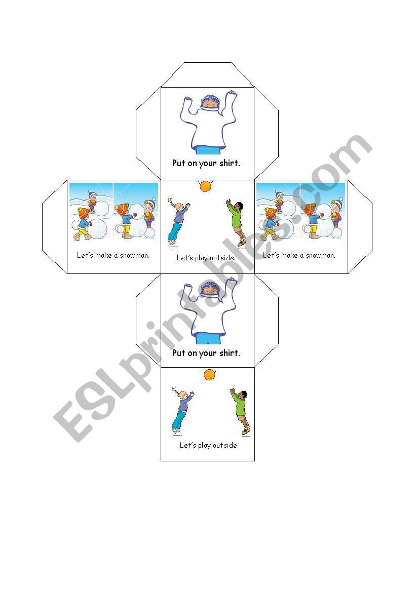 Weather and suggestion dice worksheet