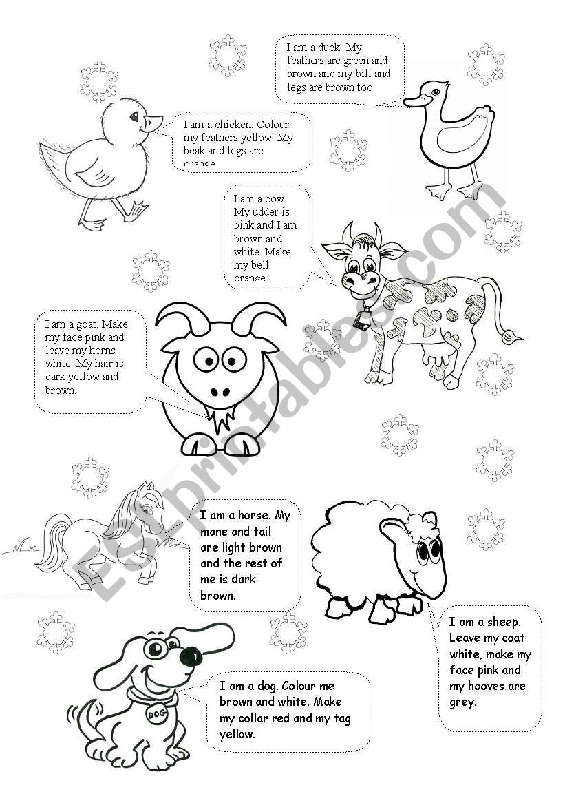 Read and Colour worksheet