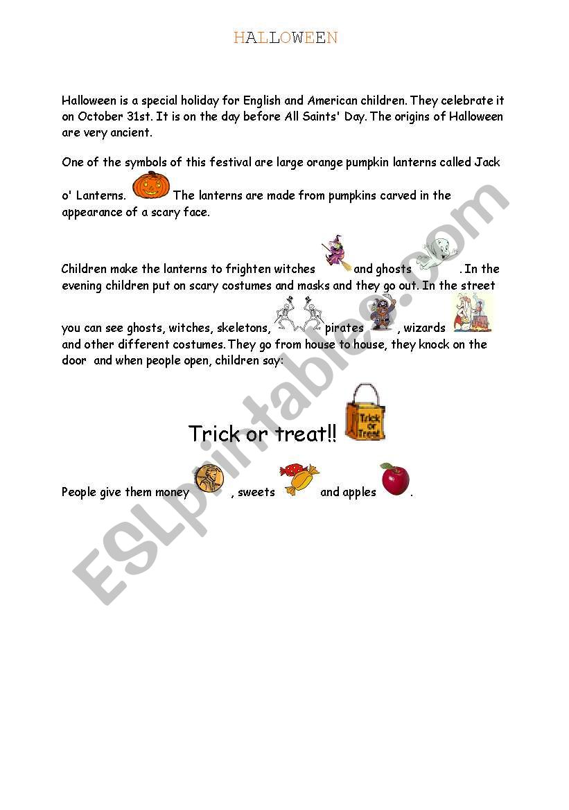 Halloween worksheet