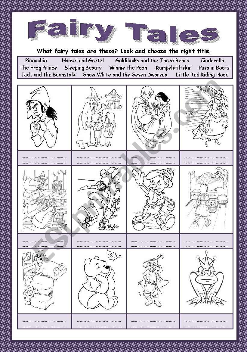 Fairy tales worksheet