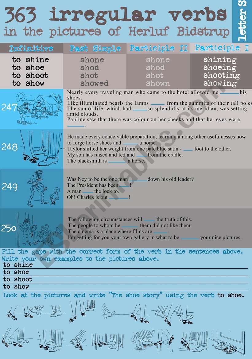 363 Irregular verbs in the pictures of Herluf Bidstrup