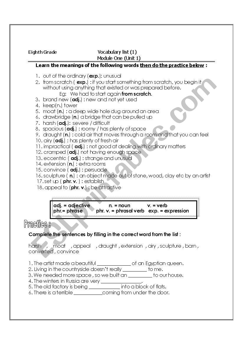 Upstream intermediate B2 ( Vocabulary list) 