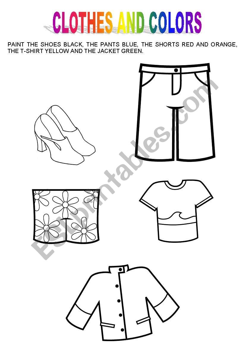 Clothes and Colors worksheet