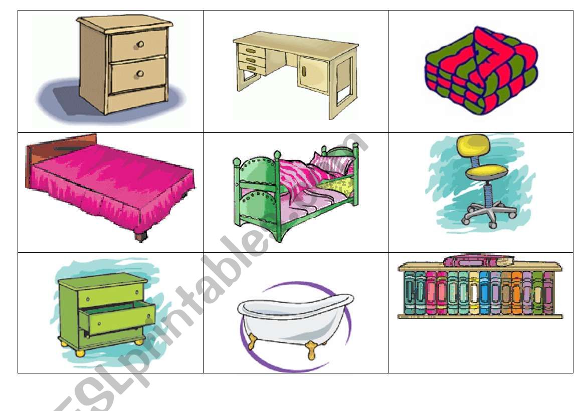 Furniture memory set 1 of 2 worksheet